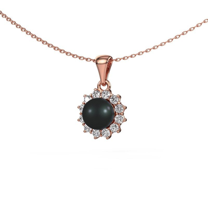 Pendant Rian 585 rose gold black pearl 7 mm