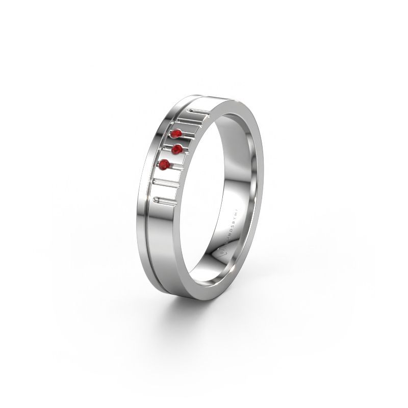 Bague d'amitié WH0332L14X 950 platine rubis ±4 x 1,5 mm