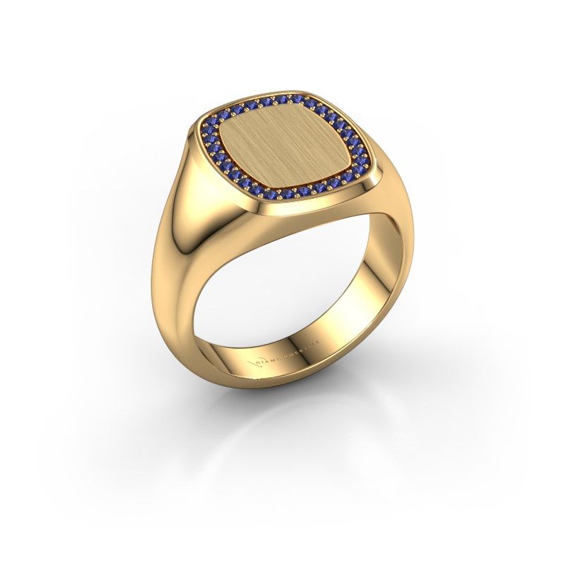 Image of Men's ring floris cushion 3<br/>585 gold<br/>Sapphire 1.2 mm