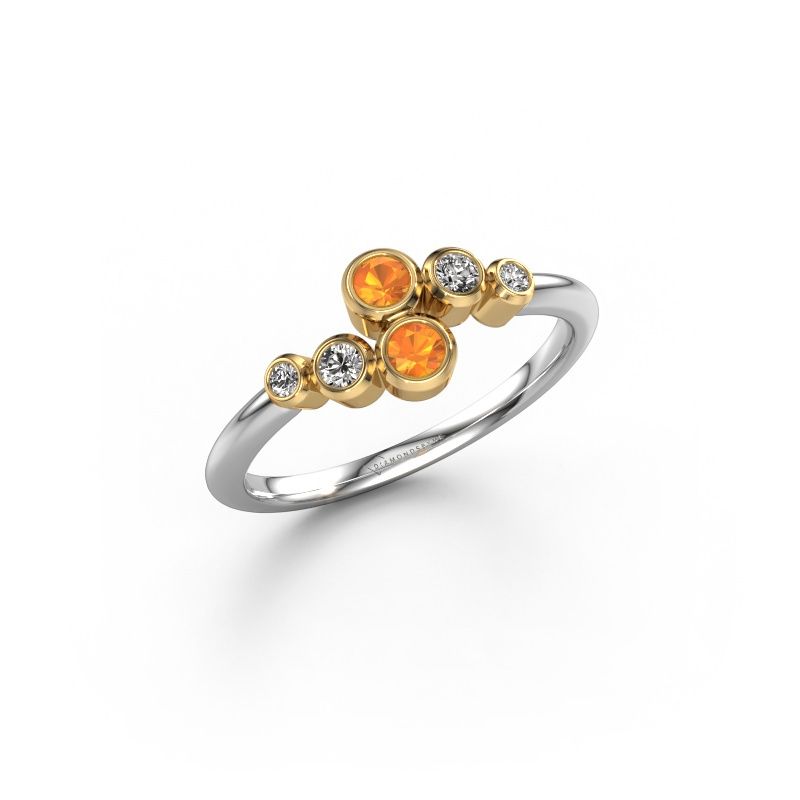 Ring Lonnie 585 white gold citrin 2.5 mm