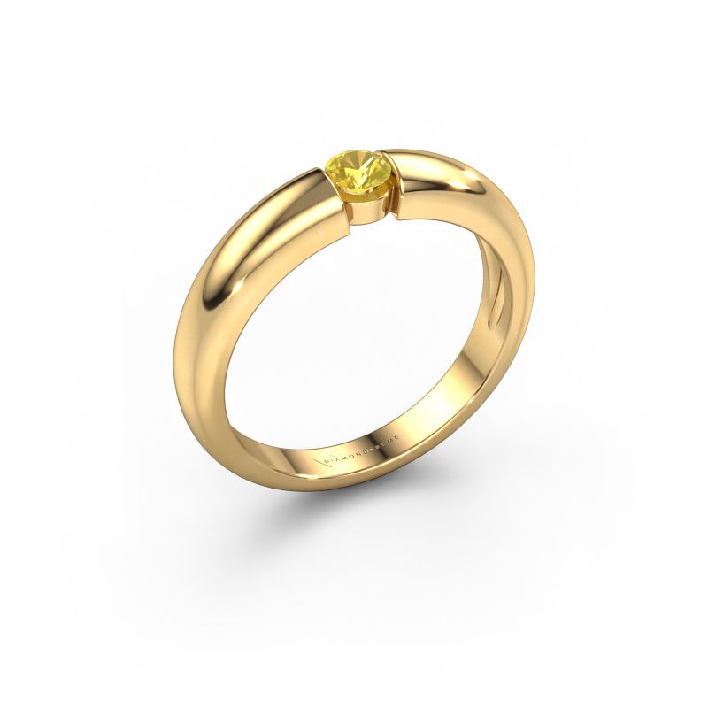 Verlovingsring Amelia 585 goud gele saffier 3.4 mm