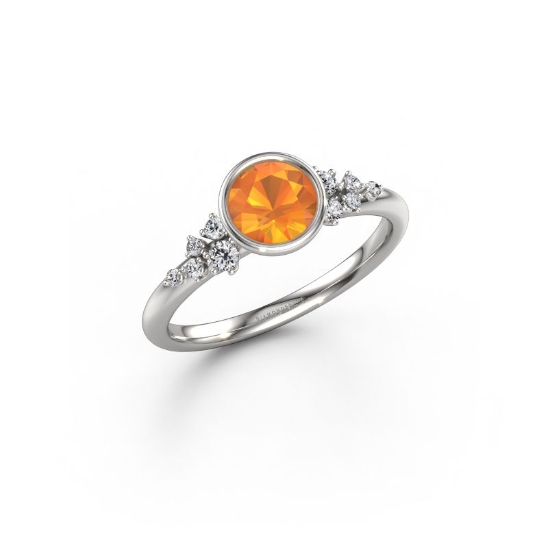 Verlobungsring Aliyah RND 950 Platin Citrin 5.7 mm