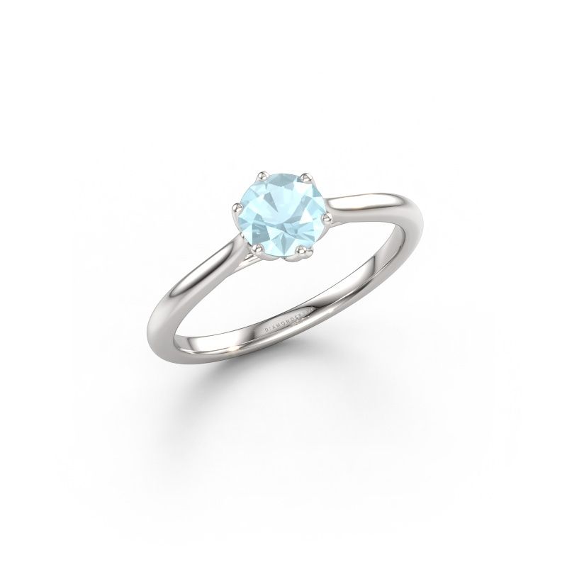 Engagement ring Winona RND 585 white gold aquamarine 5 mm