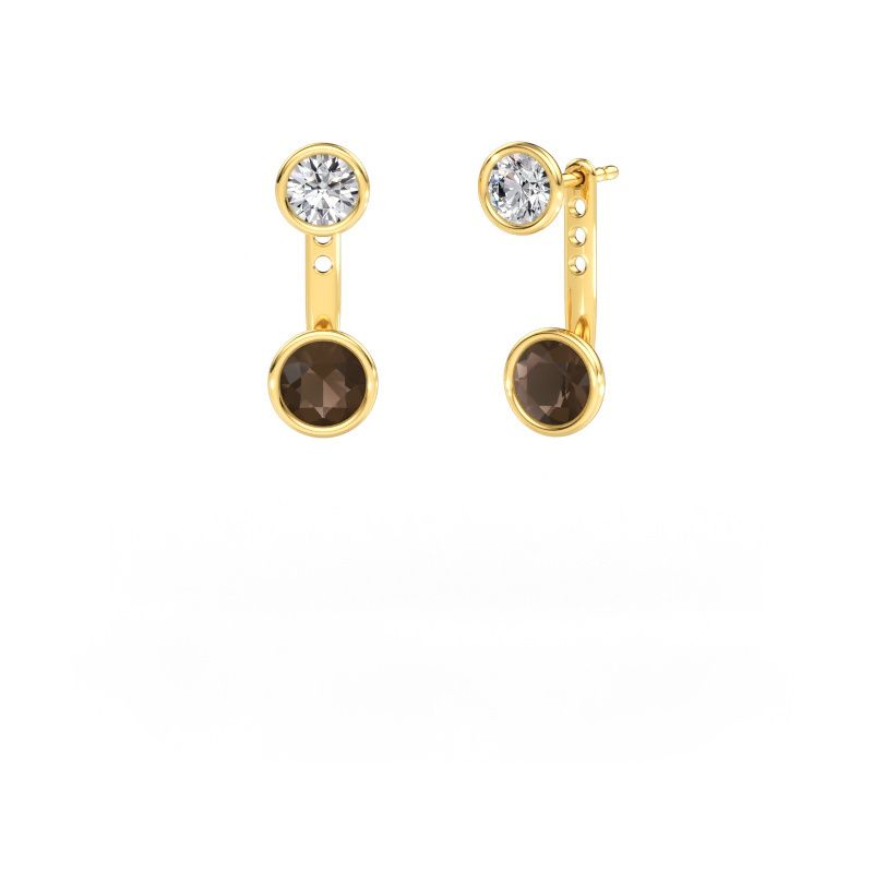 Earrings Halle 585 gold smokey quartz 6 mm