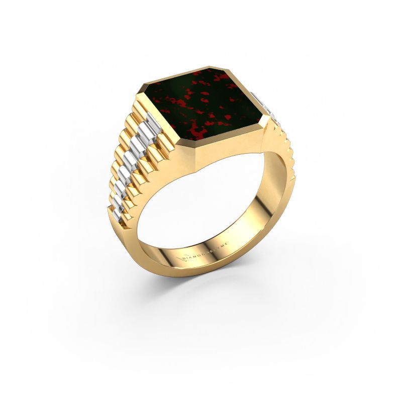 Signet ring Brent 2 585 gold bloodstone 12x10 mm