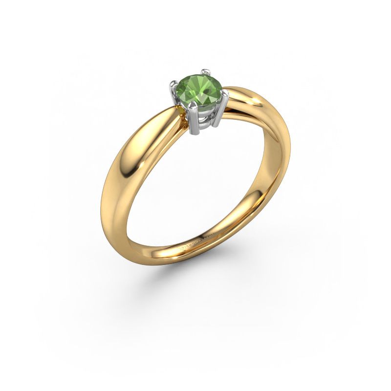 Verlobungsring Nichole 585 Gold Turmalin grün 4.2 mm