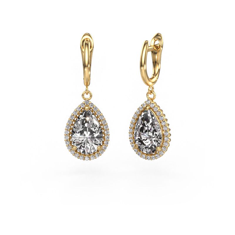 Drop earrings Tilly per 3 585 gold lab grown diamond 6.42 crt