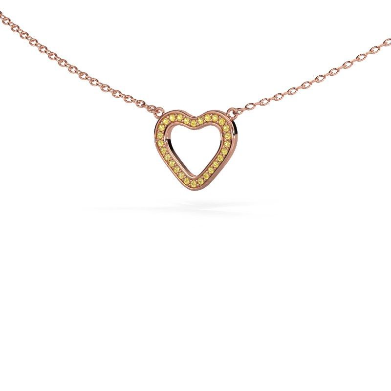 Anhänger Heart 3 585 Roségold Gelb Saphir 0.8 mm