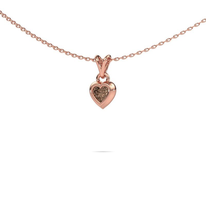 Image of Pendant Charlotte Heart 585 rose gold brown diamond 0.25 crt