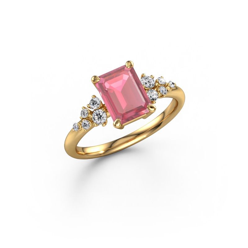 Ring Royce EME 585 gold tourmaline pink 8x6 mm