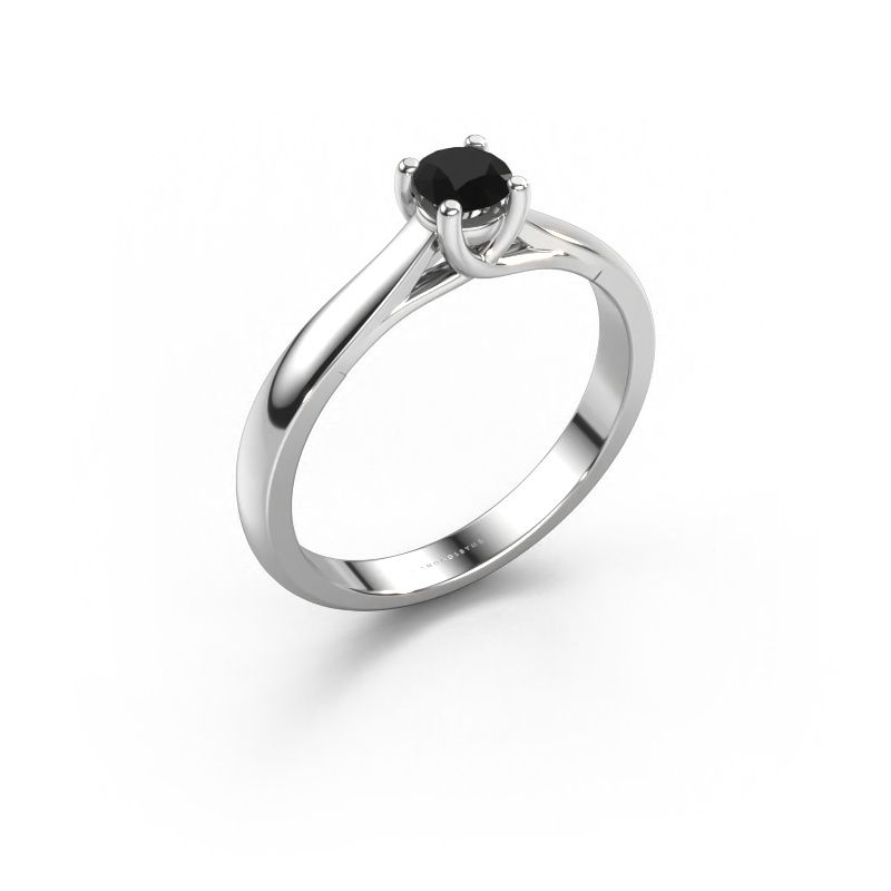 Verlovingsring Mia 1 950 platina zwarte diamant 0.30 crt