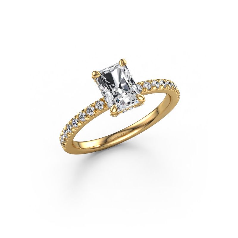 Engagement ring Saskia RAD 1 585 gold lab grown diamond 1.00 crt