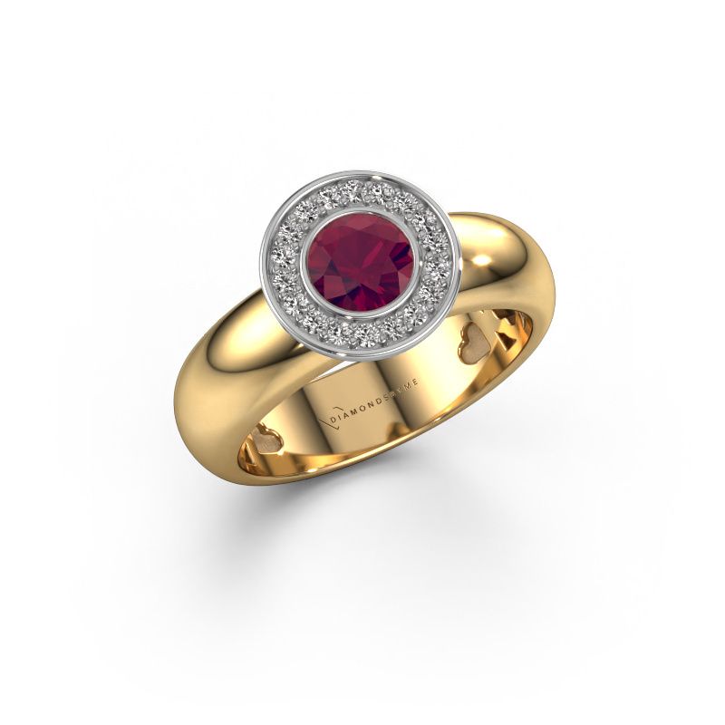 Ring Anna 585 goud rhodoliet 5 mm