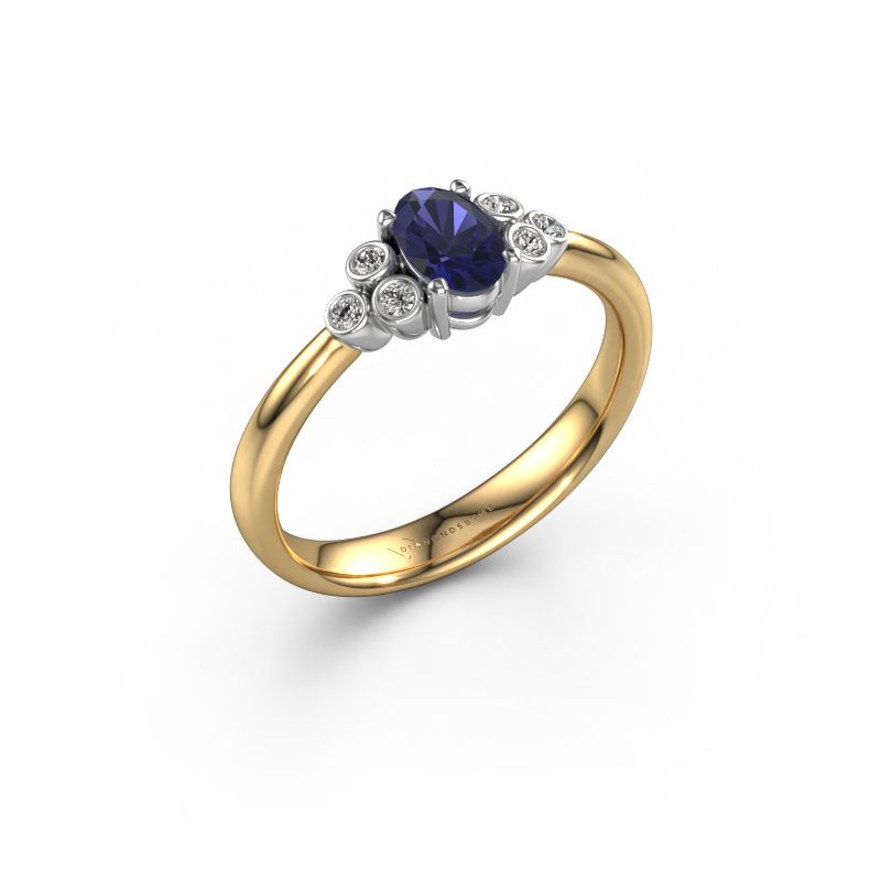 Bague de fiançailles Lucy 1 585 or jaune saphir 6x4 mm
