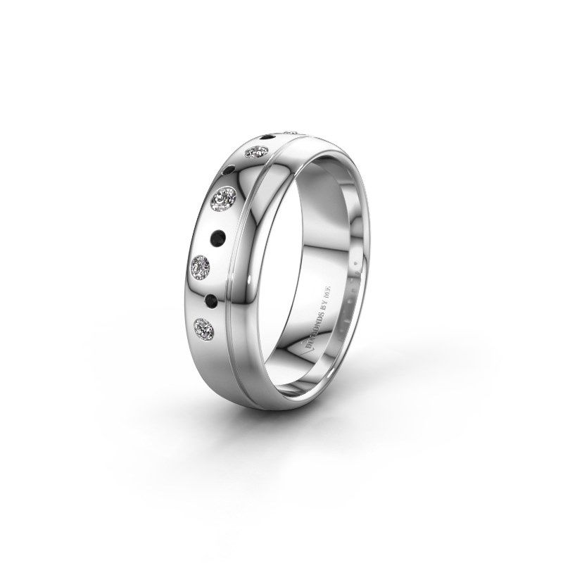 Image of Wedding ring WH0317L36AP<br/>950 platinum ±6x1.7 mm<br/>Black diamond