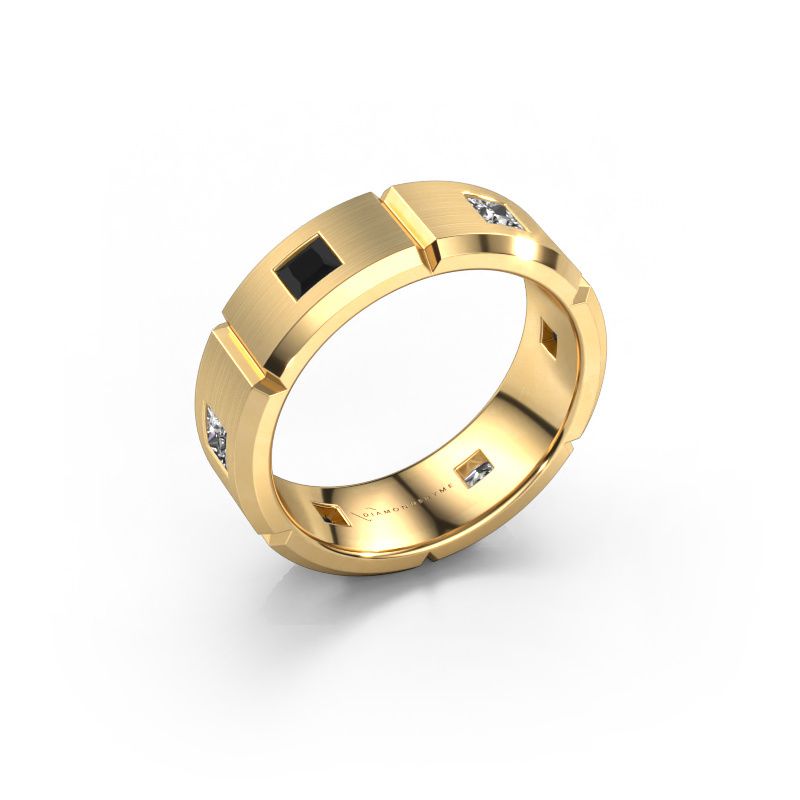 Heren ring Steve 585 goud zwarte diamant 1.122 crt