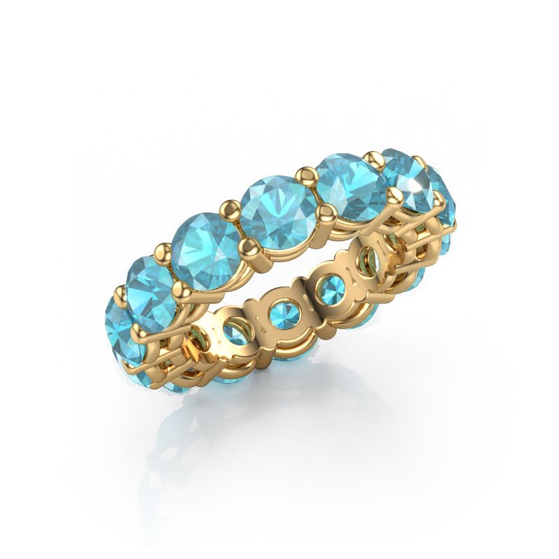 Stackable ring Michelle full 5.0 585 gold blue topaz 5 mm