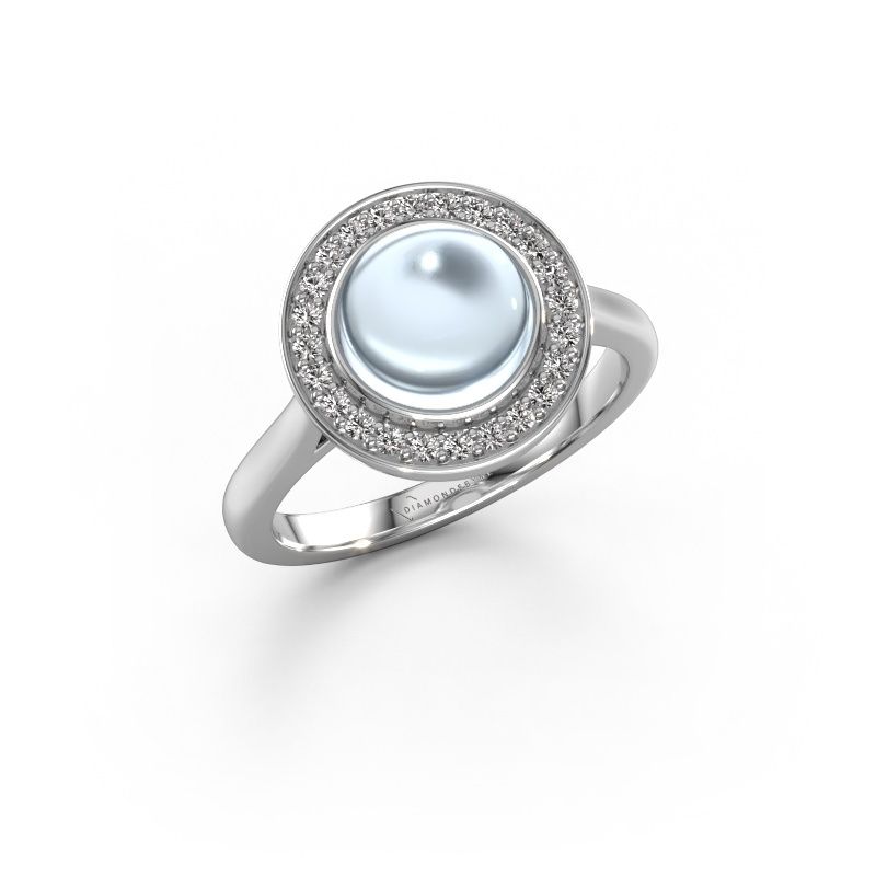Ring Alisa 950 platina aquamarijn 8 mm