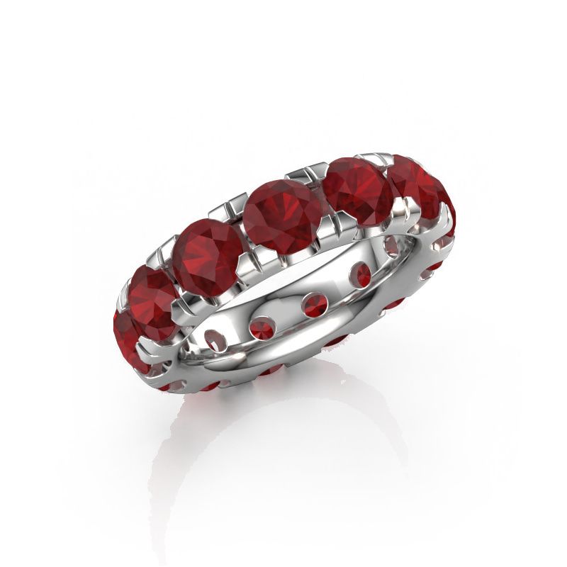 Bague superposable Jackie 5.0 950 platine rubis 5 mm