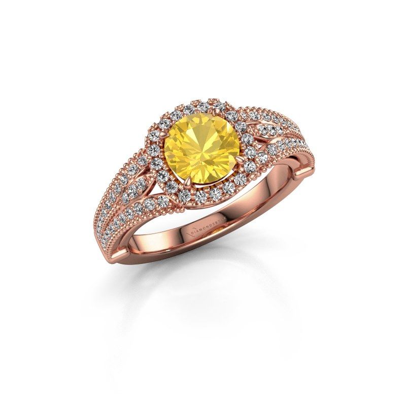 Image of Engagement ring Darla 585 rose gold yellow sapphire 6.5 mm