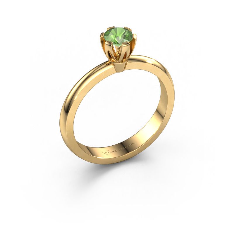 Verlobungsring Julia 585 Gold Turmalin grün 4 mm