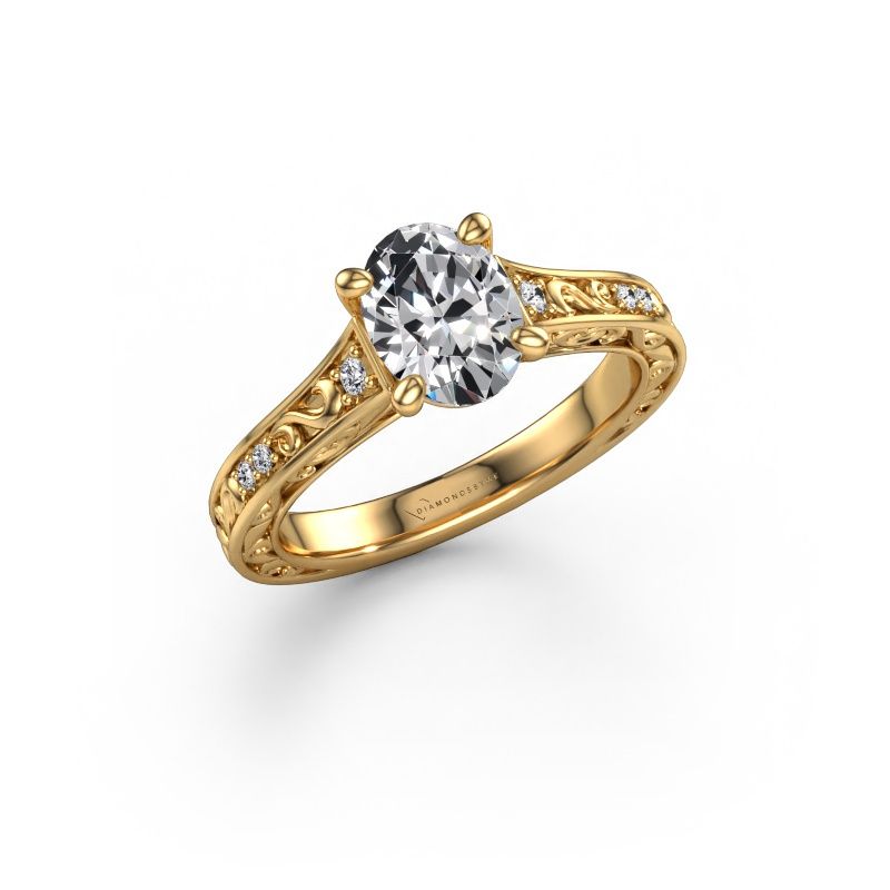Engagement ring Mallory OVL 585 gold diamond 1.10 crt