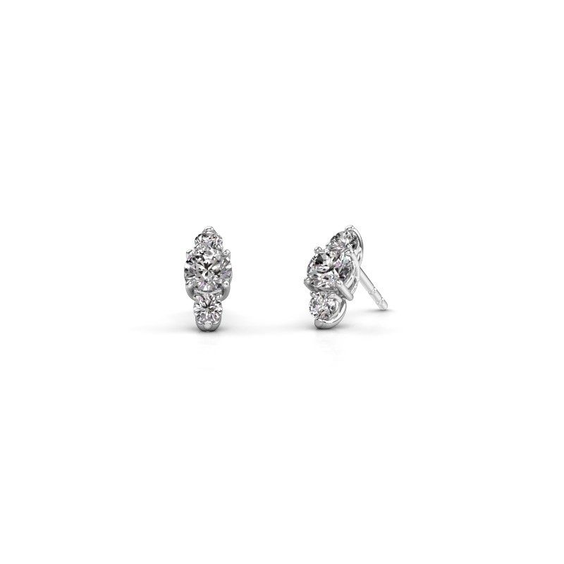 Image of Earrings Amie 585 white gold diamond 1.60 crt