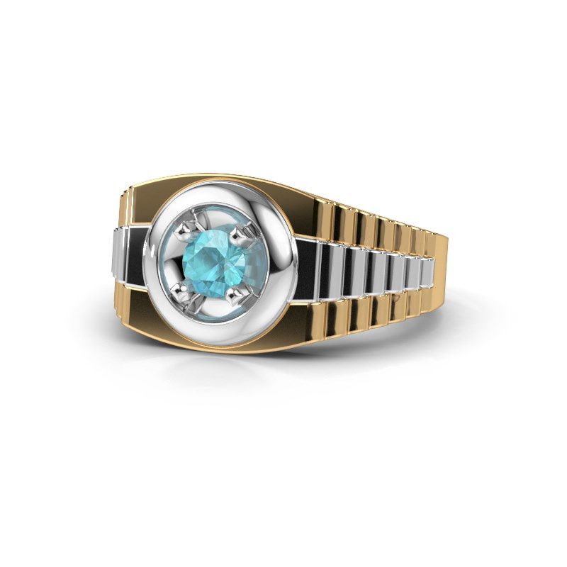 Image de Bague pour homme edward<br/>585 or jaune<br/>Topaze bleue 4.7 mm