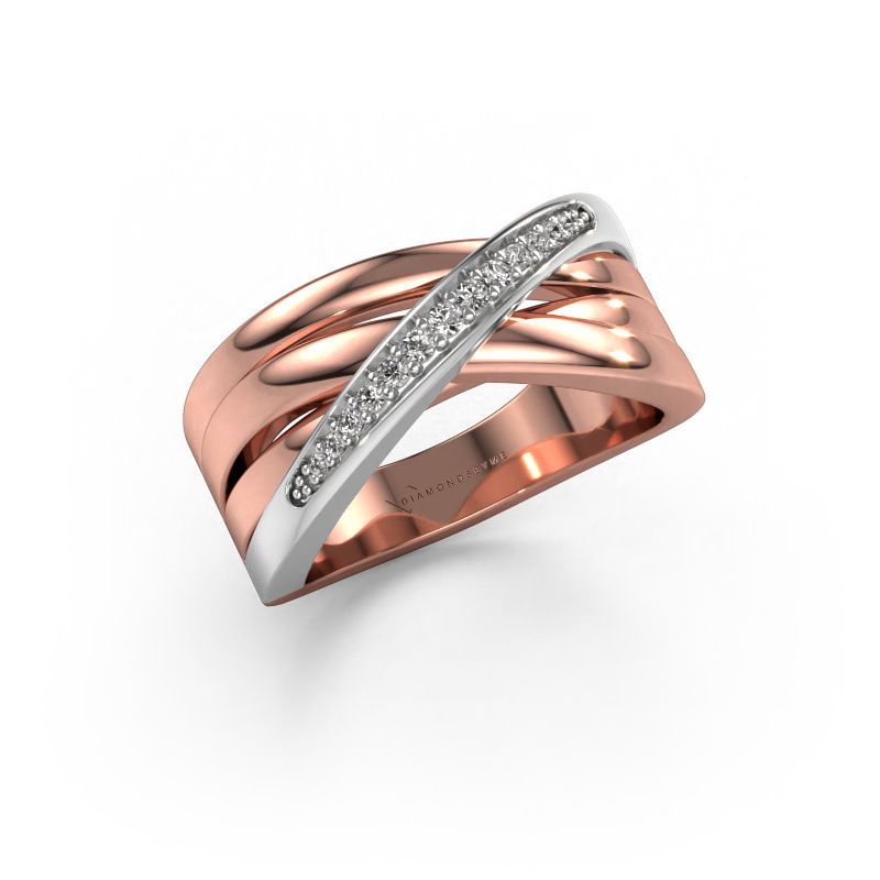 Ring Renna 2 585 rose gold lab grown diamond 0.122 crt