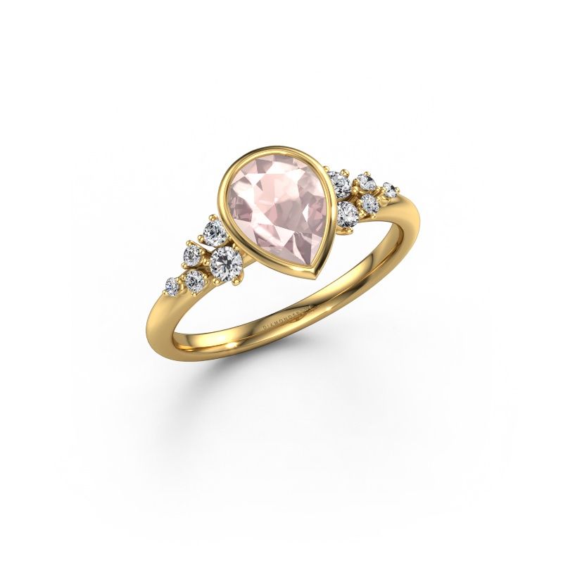 Engagement ring Aliyah PER 585 gold morganite champagne 8x6 mm