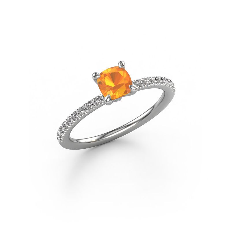 Bague de fiançailles Crystal CUS 2 950 platine citrine 5 mm