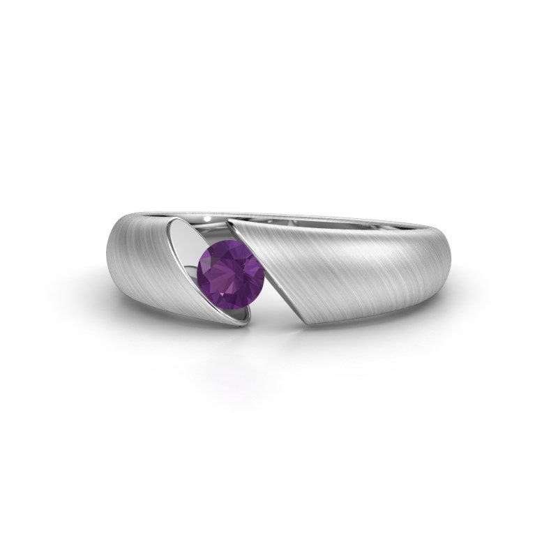 Image de Bague de fiançailles Hojalien 1<br/>950 platine<br/>Améthyste 4 mm