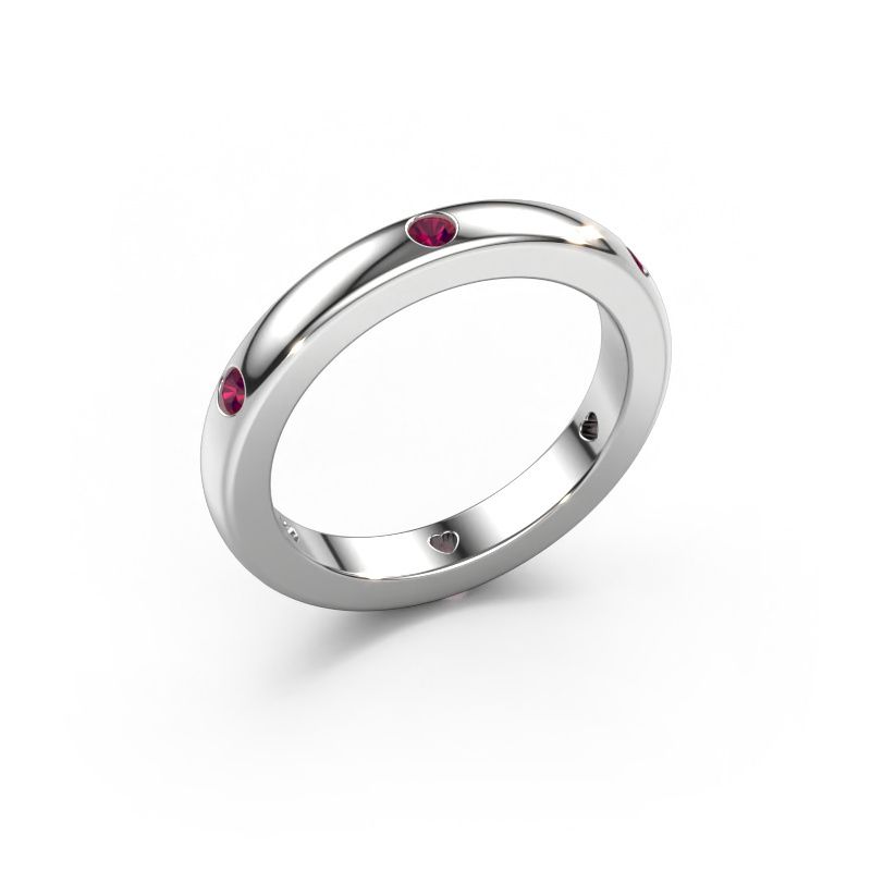 Bague superposable Charla 585 or blanc rhodolite 2 mm