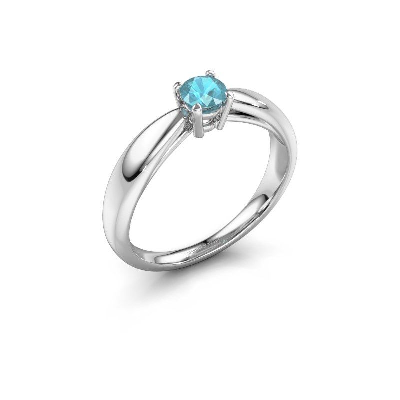 Image de Bague de fiançailles Nichole<br/>585 or blanc<br/>Topaze bleue 4.2 mm