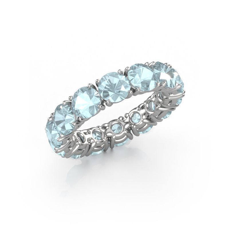 Ring Vivienne 5.0 585 witgoud aquamarijn 5 mm