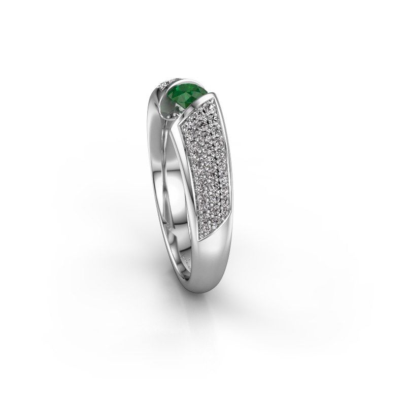 Image of Ring Hojalien 3<br/>585 white gold<br/>Emerald 4 mm