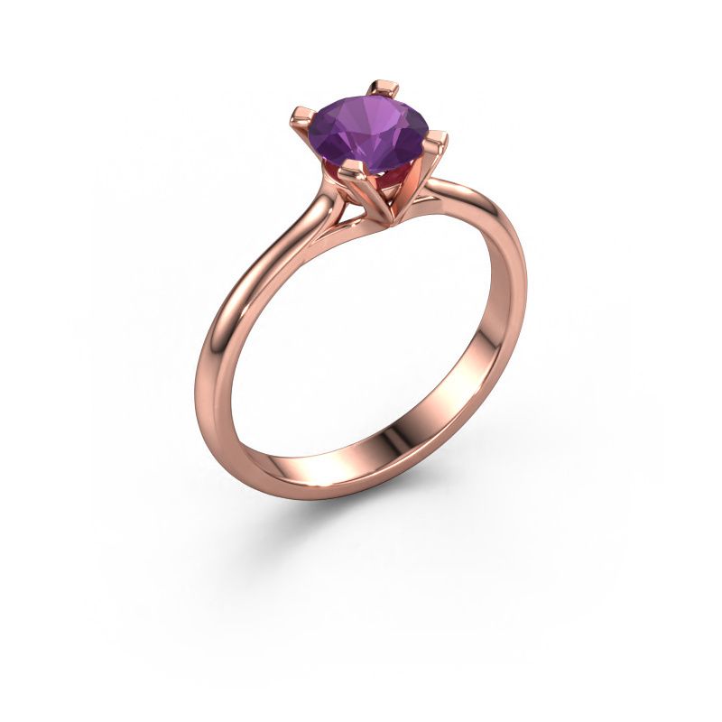 Engagement ring Isa 1 585 rose gold amethyst 5.7 mm