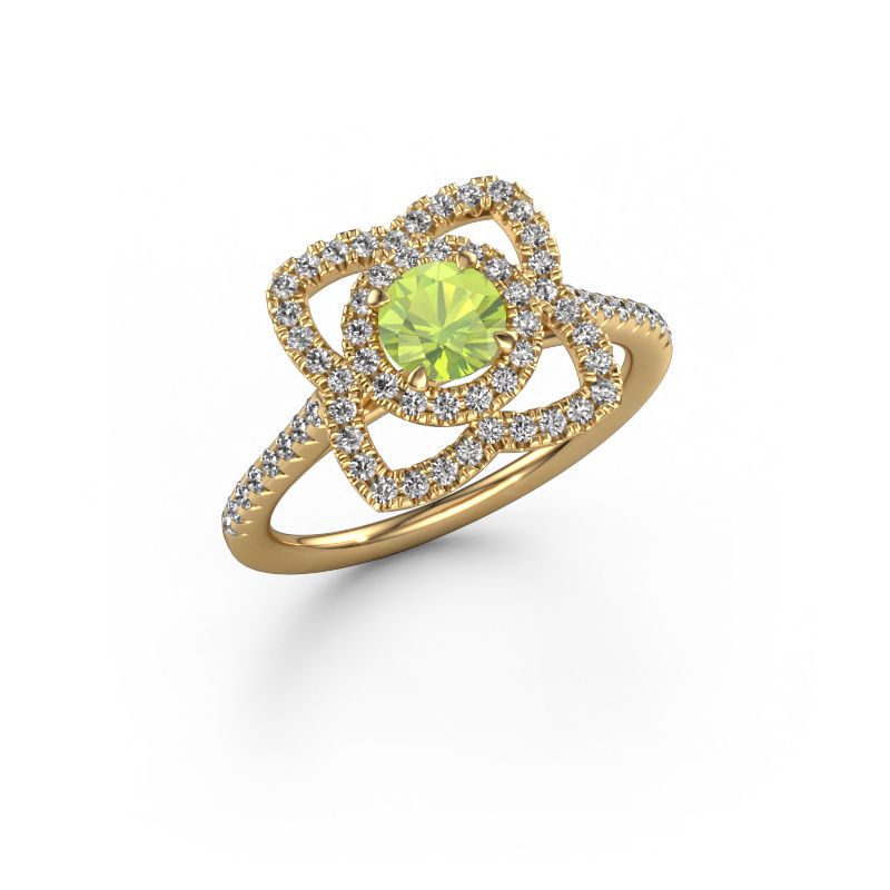Engagement ring Cleopatra 585 gold peridot 5 mm
