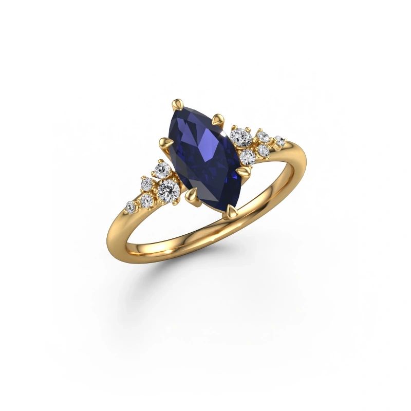Engagement ring Royce MRQ 585 gold sapphire 11x5.5 mm