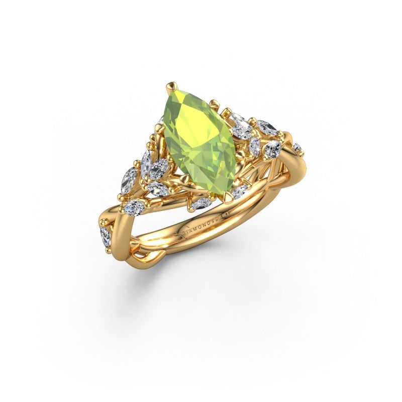 Verlobungsring Samantha MRQ 585 Gold Peridot 11x5.5 mm