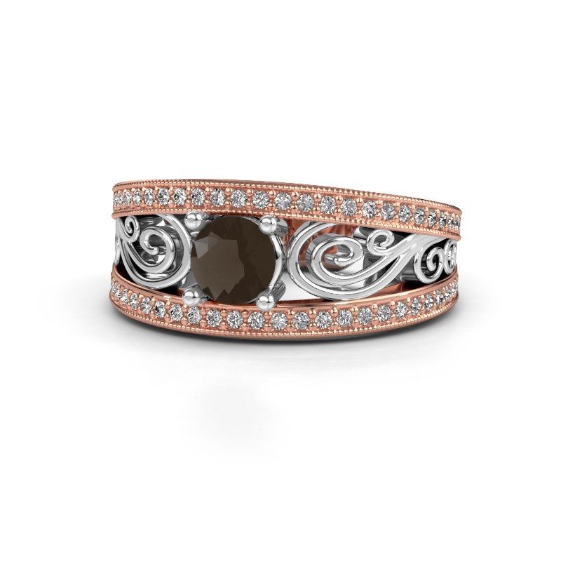 Afbeelding van Verlovingsring Julliana<br/>585 rosé goud<br/>Rookkwarts 5 mm