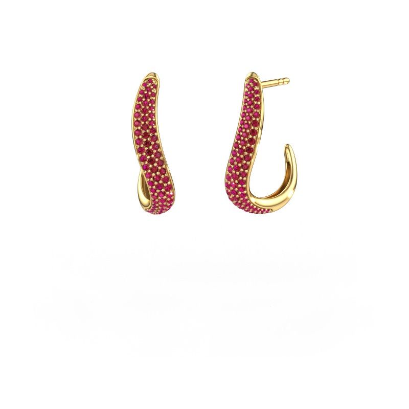 Earrings Dina 2 585 gold ruby 0.8 mm
