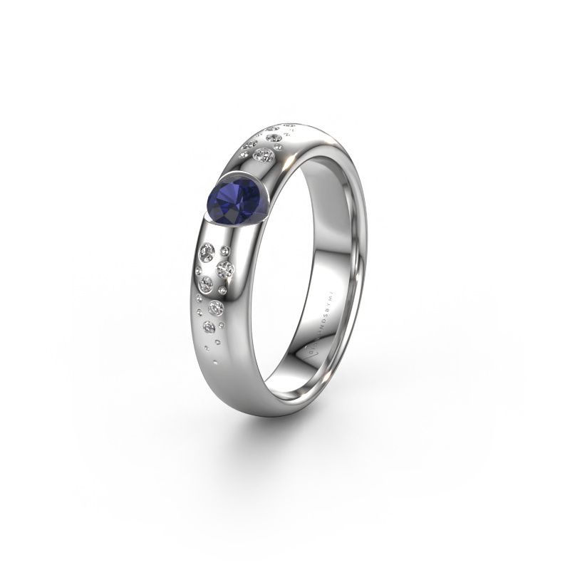Wedding ring WH2104L34A 950 platinum sapphire ±4.5 x 1.7 mm