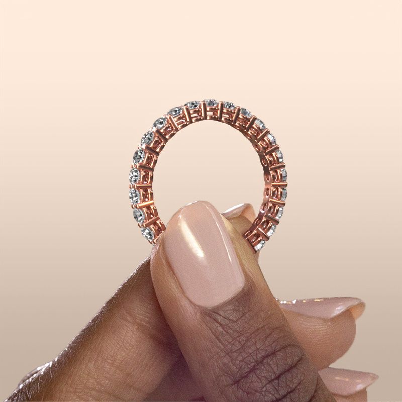 Image of Stackable ring Michelle full 2.4 585 rose gold diamond 1.43 crt
