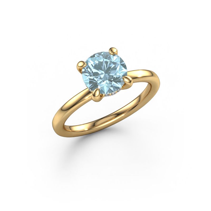 Engagement ring Simone RND 2 585 gold blue lab grown diamond 7.3 mm