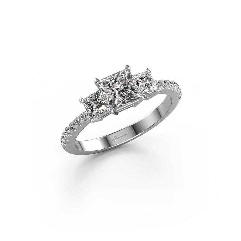 Verlobungsring Dorla 585 Weißgold Zirkonia 5 mm