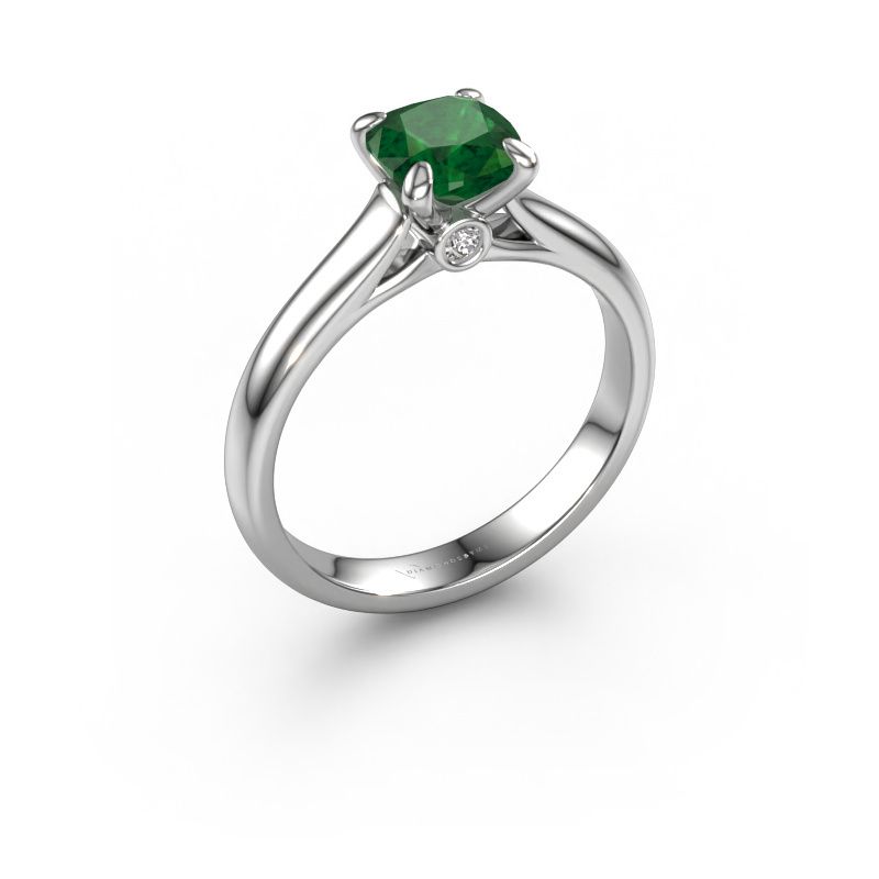 Verlobungsring Valorie cus 1 950 Platin Smaragd 6 mm