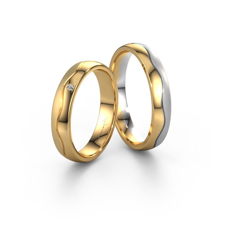 Eheringe set WH0701LM24APM ±4x1.7 mm 14 Karat Weißgold Diamant 0.012 crt