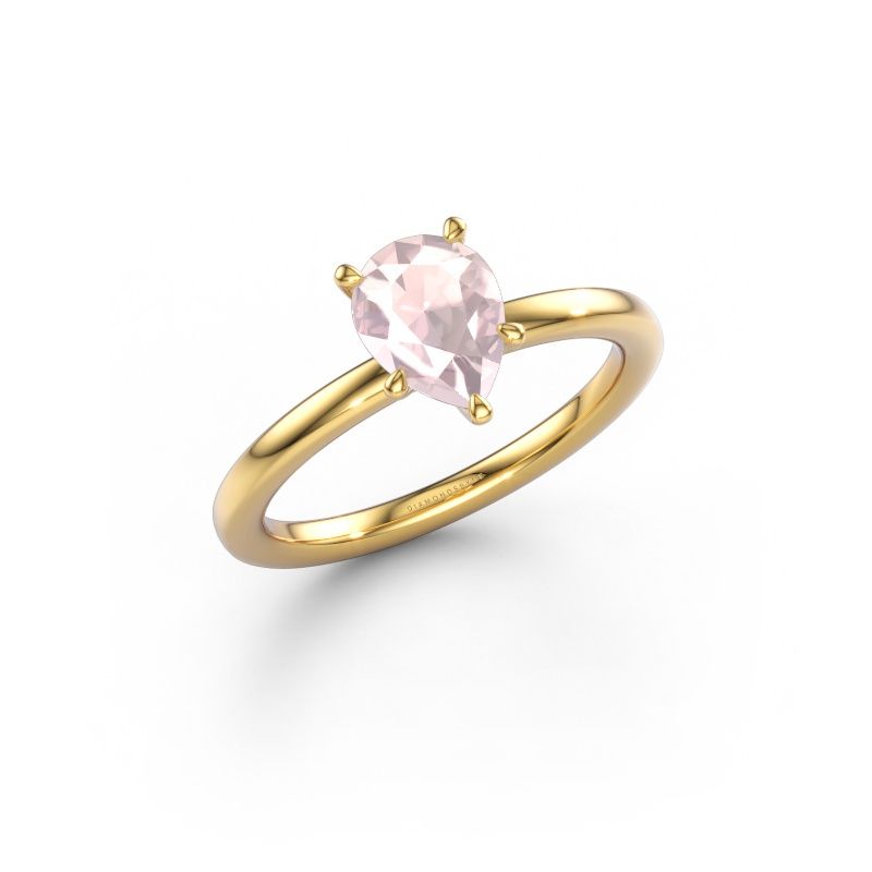 Anello di fidanzamento Crystal PER 1 585 oro morganite champagne 8x6 mm