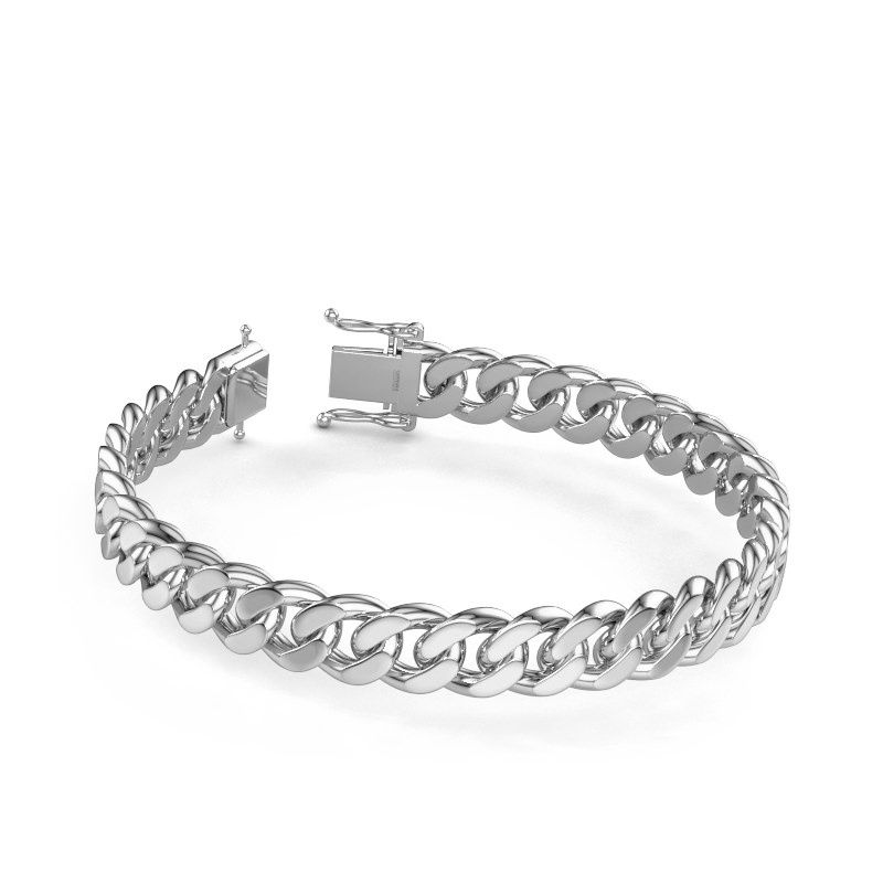 Cuban bracelet ±10 mm 585 white gold